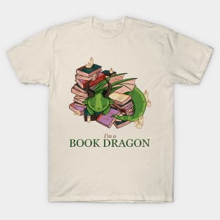 Aesthetic Book Dragon – Cozy Fantasy Bookworm Kawaii Design T-Shirt